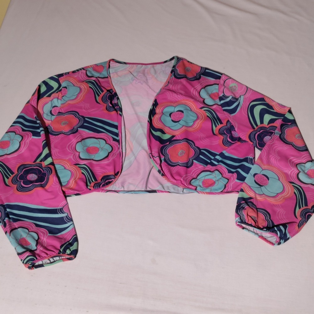 UV Skinz Womens 4XL Pink Floral Psychedelic Sun Protective Shrug - Imperfect